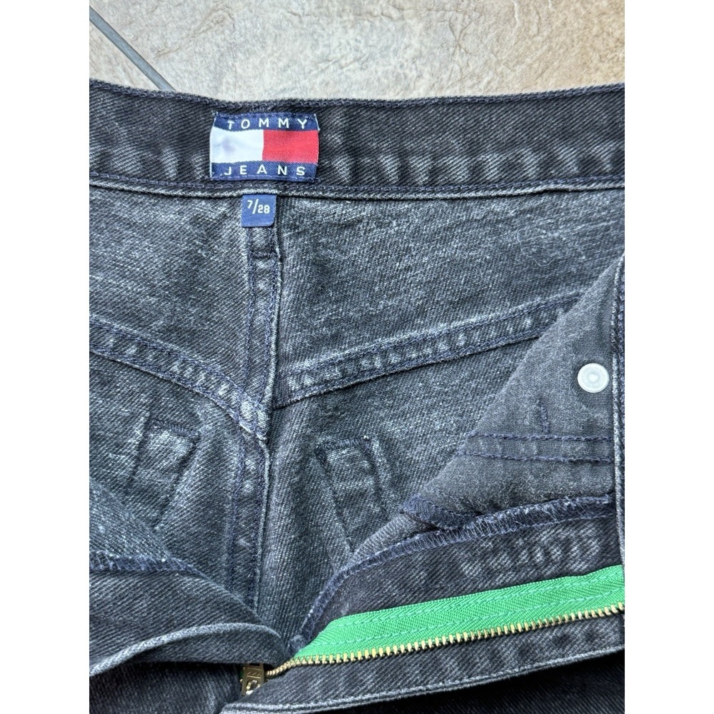Vintage Tommy Hilfiger Women's Classic High Rise Straight Black Denim Jeans Logo - Picture 5 of 10